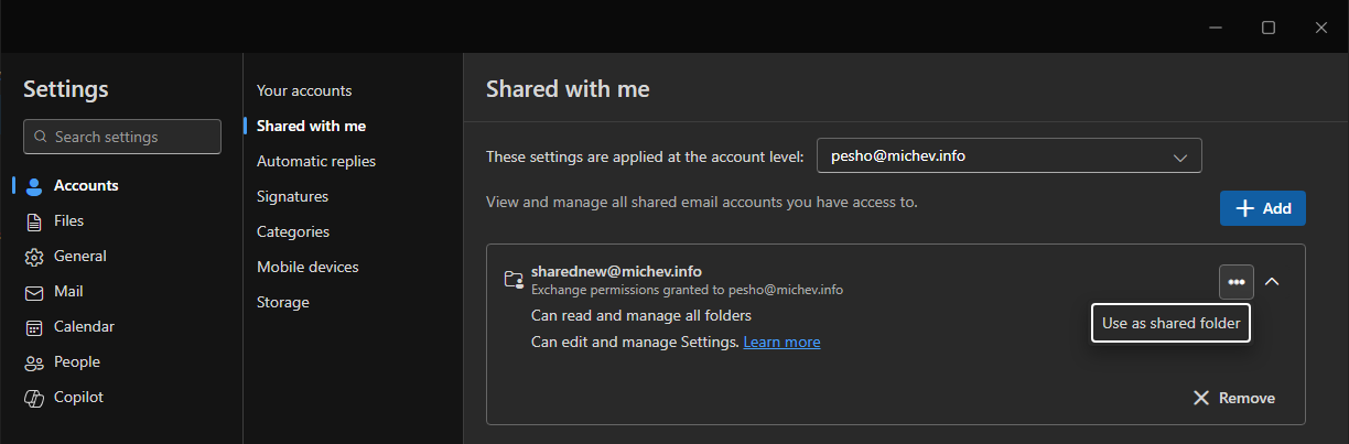 Issue with removing shared mailbox on New outlook - Microsoft Q&A
