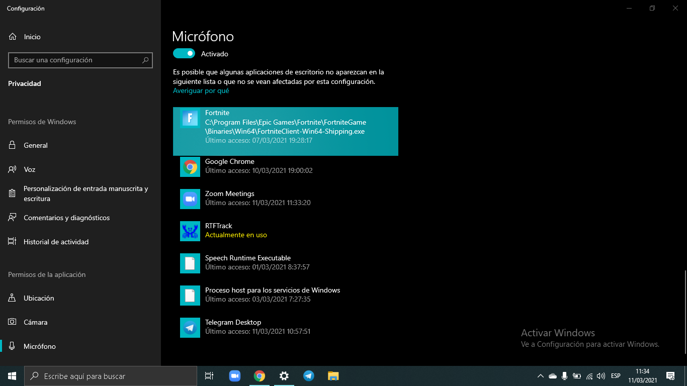 RTFTrack utiliza mi micrófono ≡ Windows 10 - Microsoft Q&A