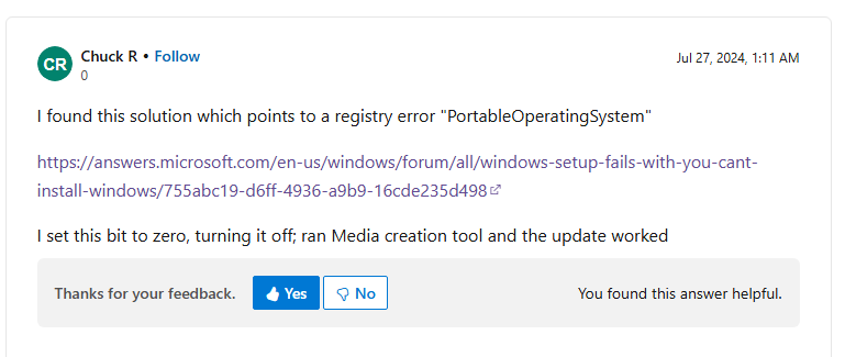 Windows 10 update