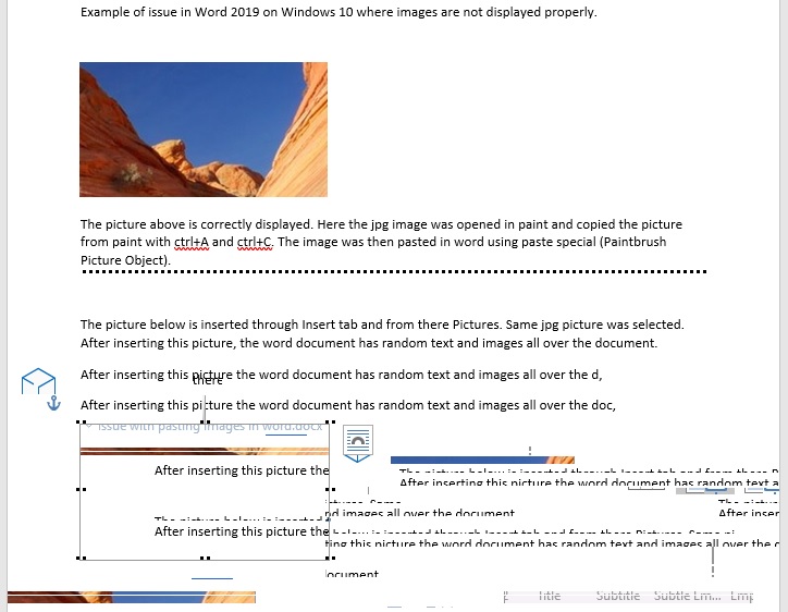 Word is not showing inserted images properly. - Microsoft Q&A