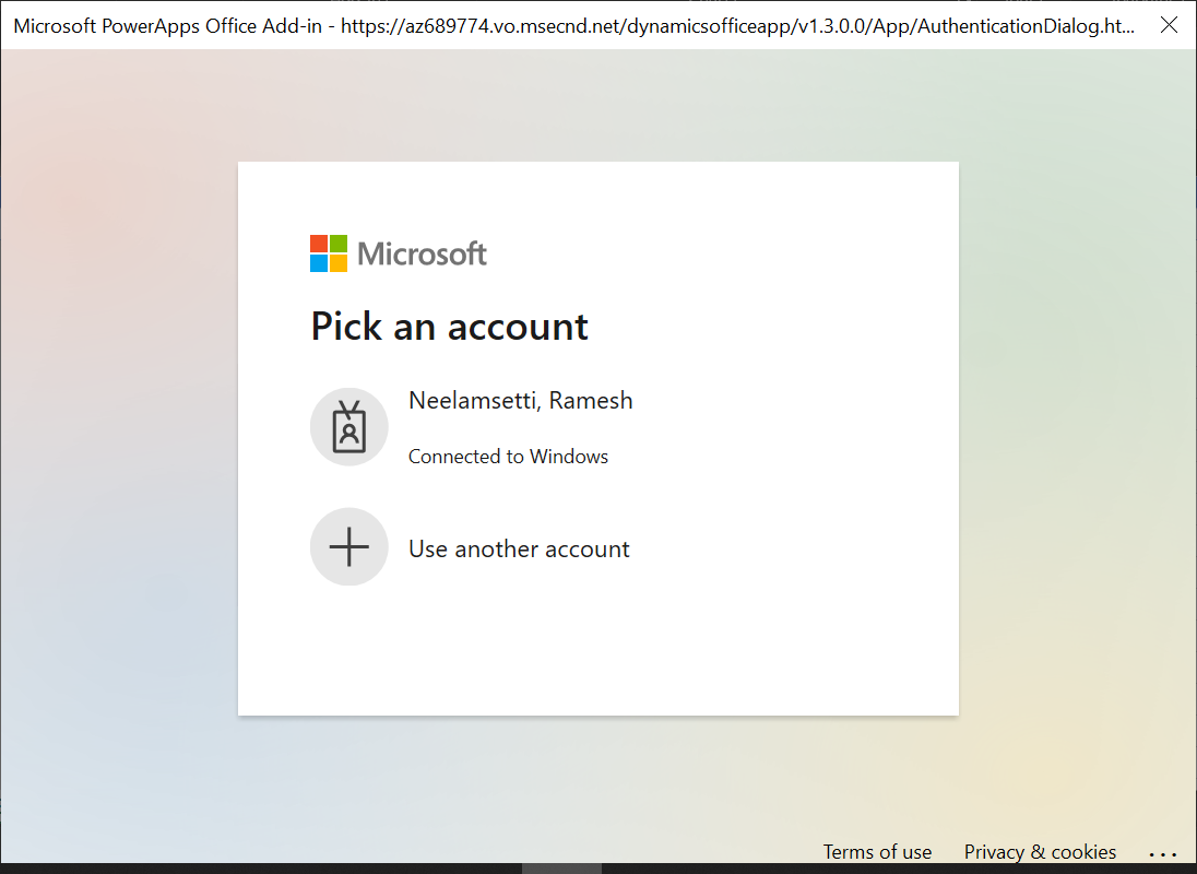 Facing an Issue while i'm trying to login with my account in excel ...