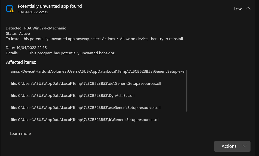 Warning on Reputation-based Protection - Microsoft Q&A