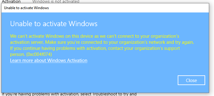 Activation issue Windows 10 - Microsoft Q&A