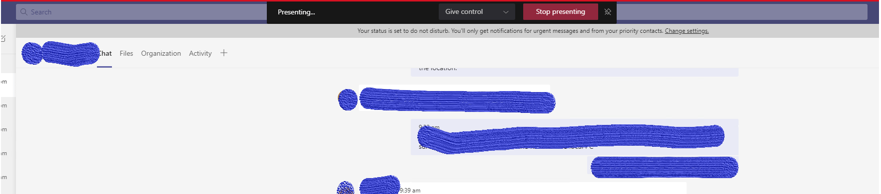 Teams Give Control Tool bar missing from Screenshare every second ...
