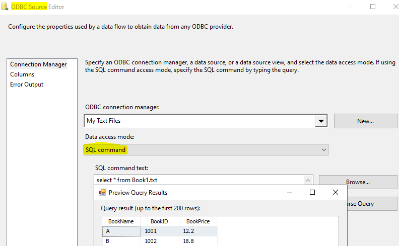 ODBC Source - Browse file for SQL - Dynamic - Microsoft Q&A