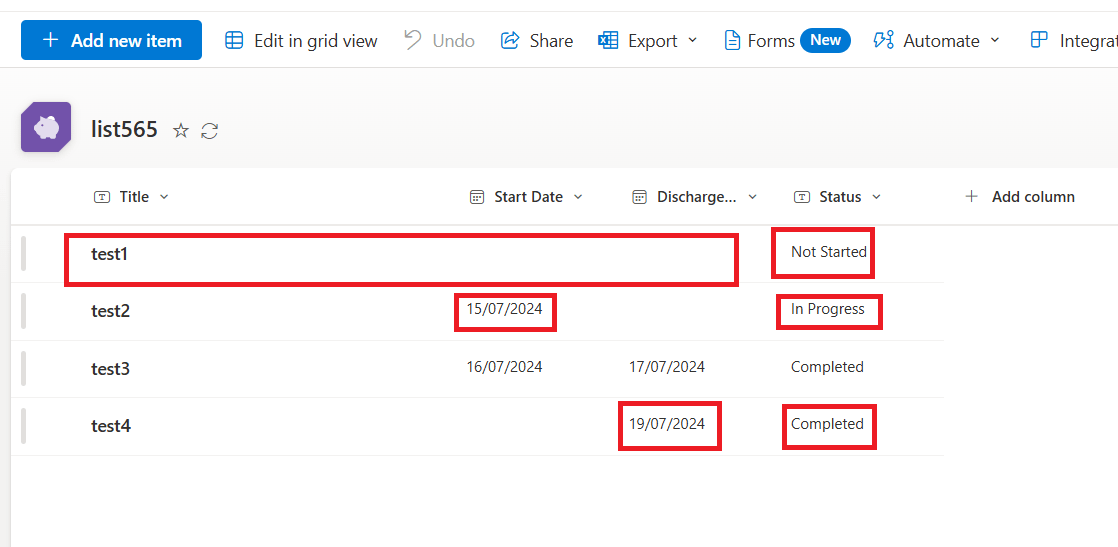 How to automate a status based on a date entered? - Microsoft Q&A