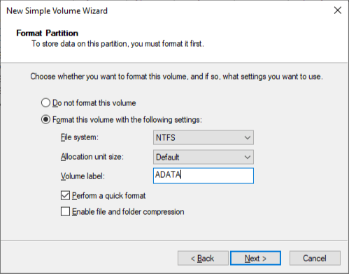 Cannot allocate drive: Vistual Disk Manager: The parameter is incorrect ...