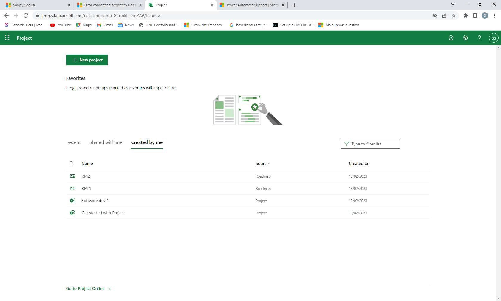 Error connecting project to a dashboard. - Microsoft Q&A
