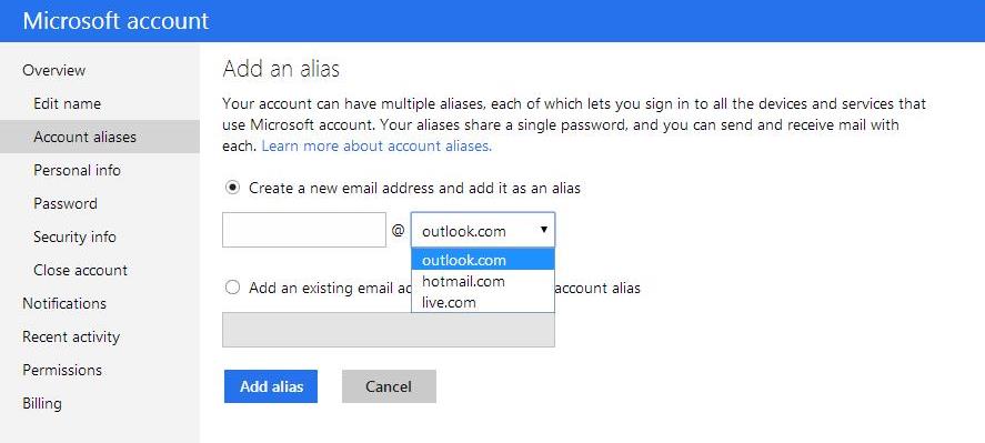 Can't create a New email account at Live.com with a Live.com domain ...