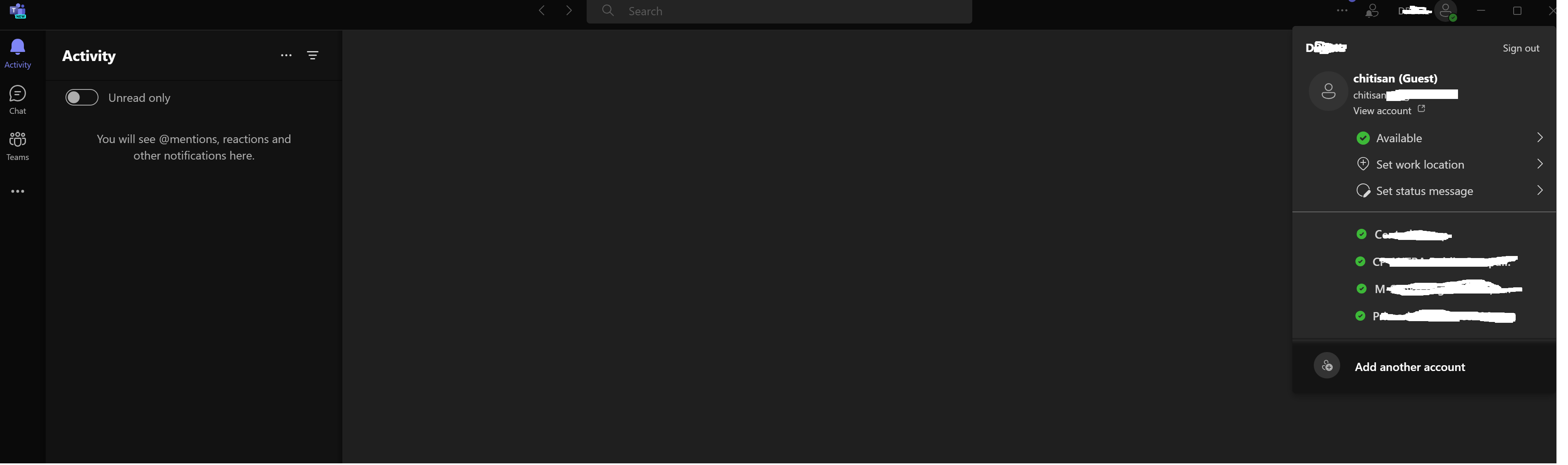 I cannot access to my organization when switched from the Microsoft ...