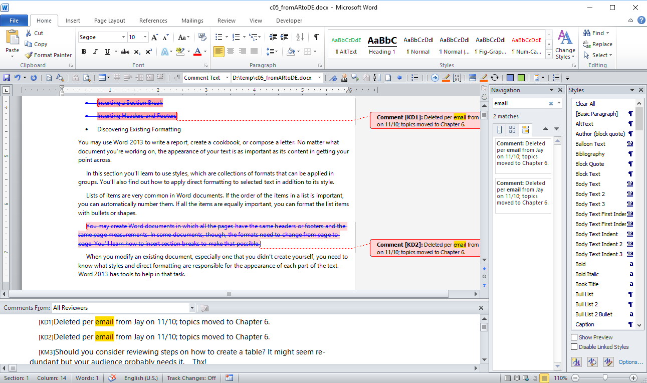 I can't search for text in comments in Word 2010 - Microsoft Q&A
