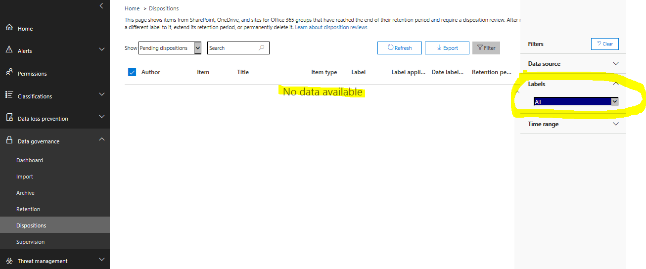 Disposition Filters - Microsoft Q&A