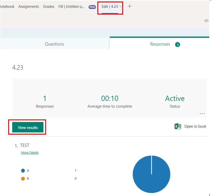 how can I see result of FORMS in Microsoft Teams - Microsoft Q&A