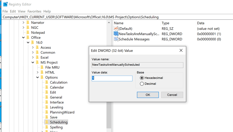 Project 2019: Task Mode stuck on Manually Scheduled - Microsoft Q&A