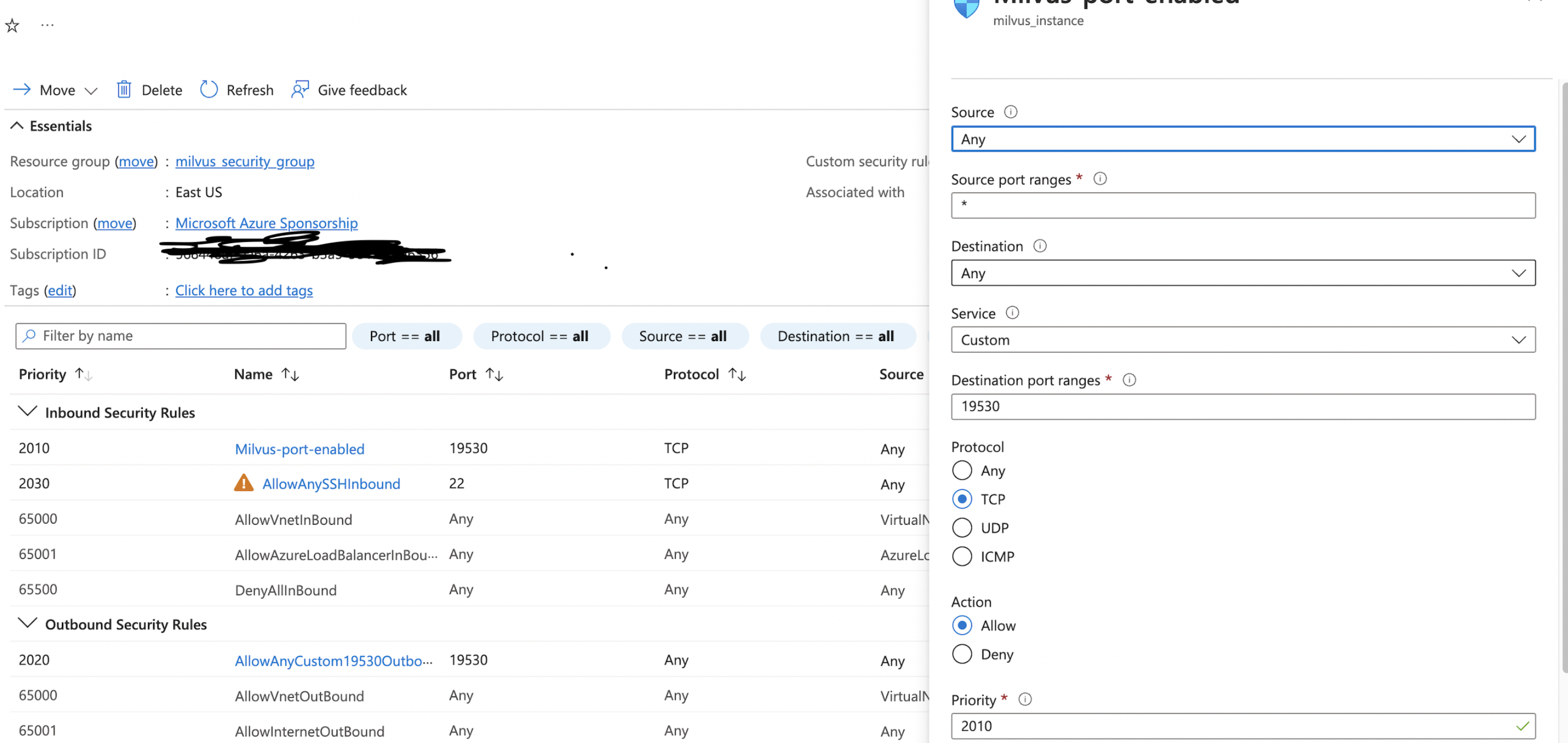 Operation timed out for an external Ip in azure cloud - Microsoft Q&A