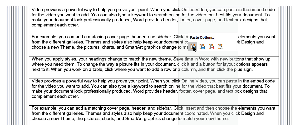 How to split text in separate rows in a huge table in Word 2016 ...