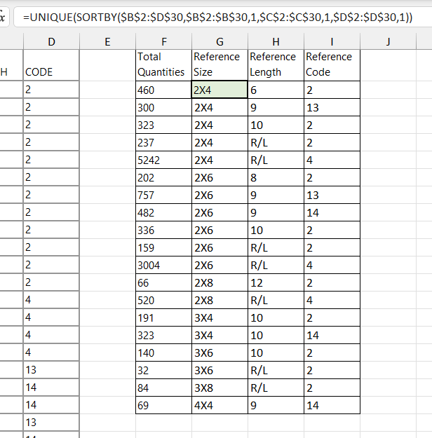 I need an Excel 365 formula that will calculate the total quantity of ...