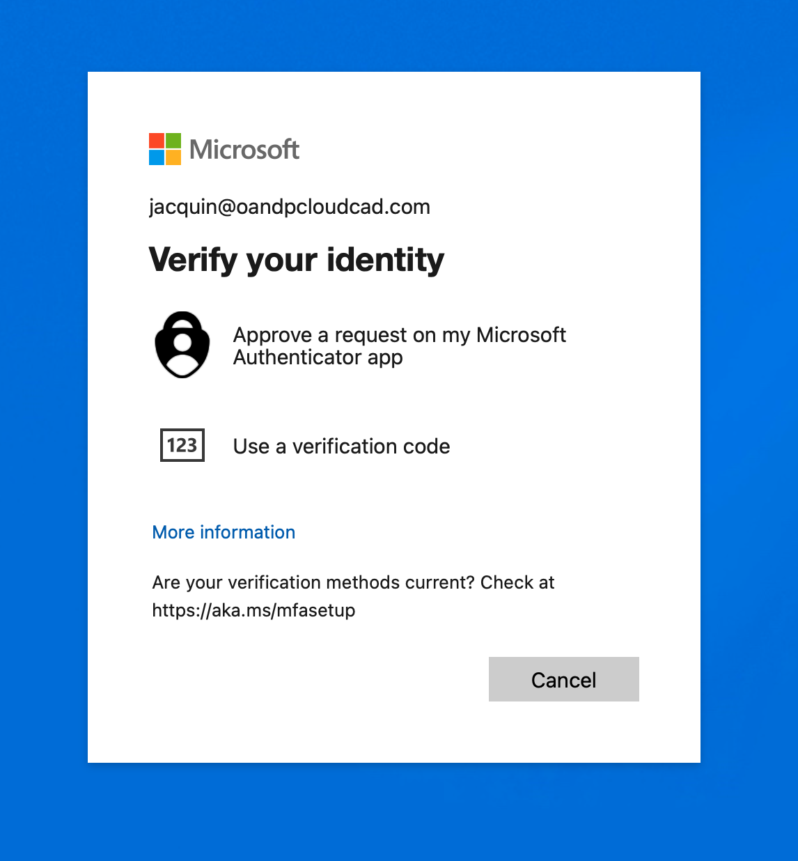 MFA Login for Microfot Entra ID Admin