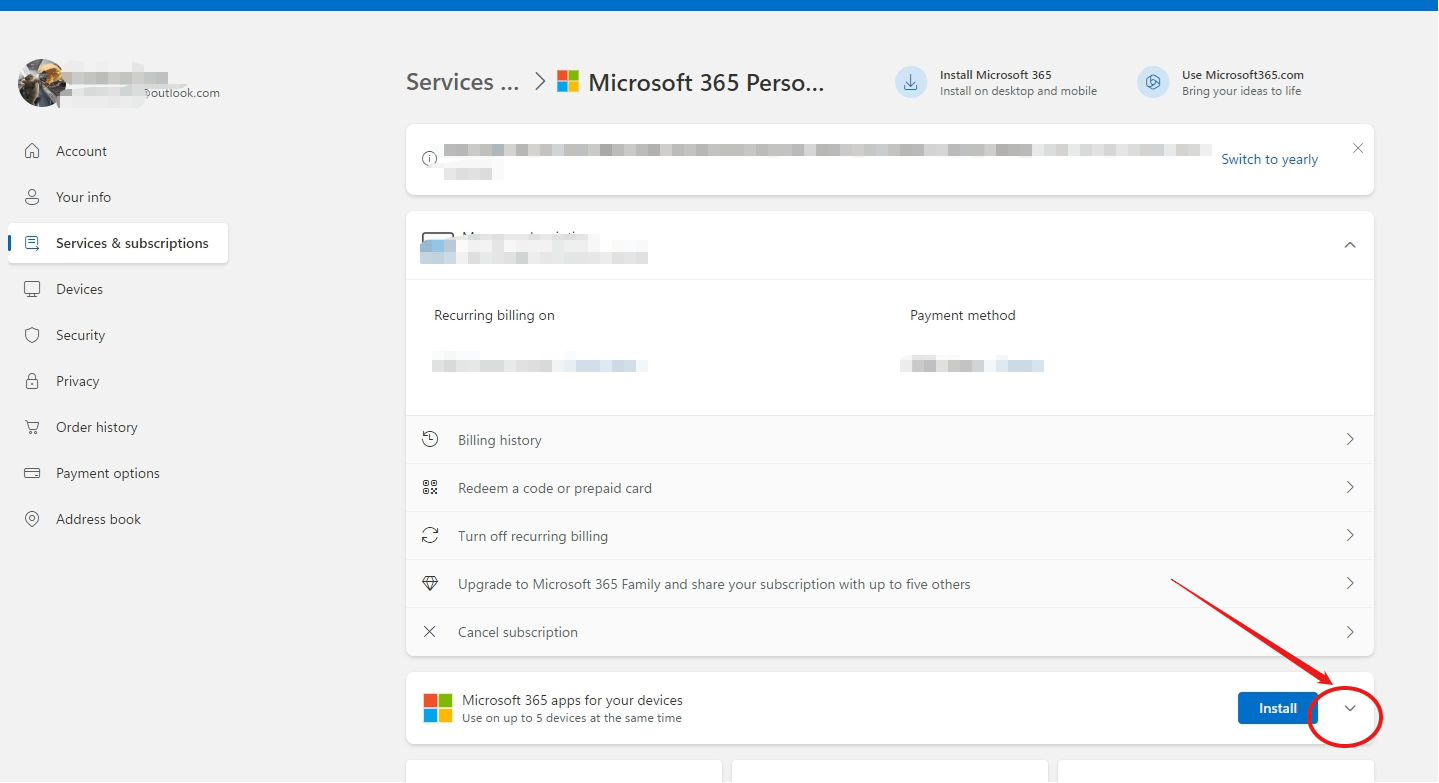 I am not able to see my registered devices under my microsft office365 ...