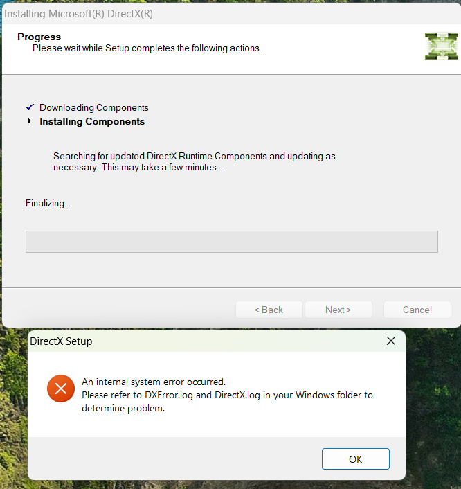 how to fix directx.setup prblems - Microsoft Q&A