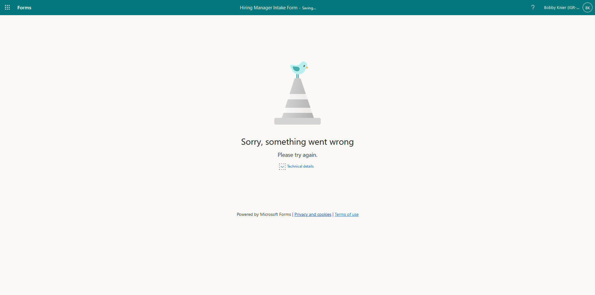 Forms to excel keeps crashing - Microsoft Q&A