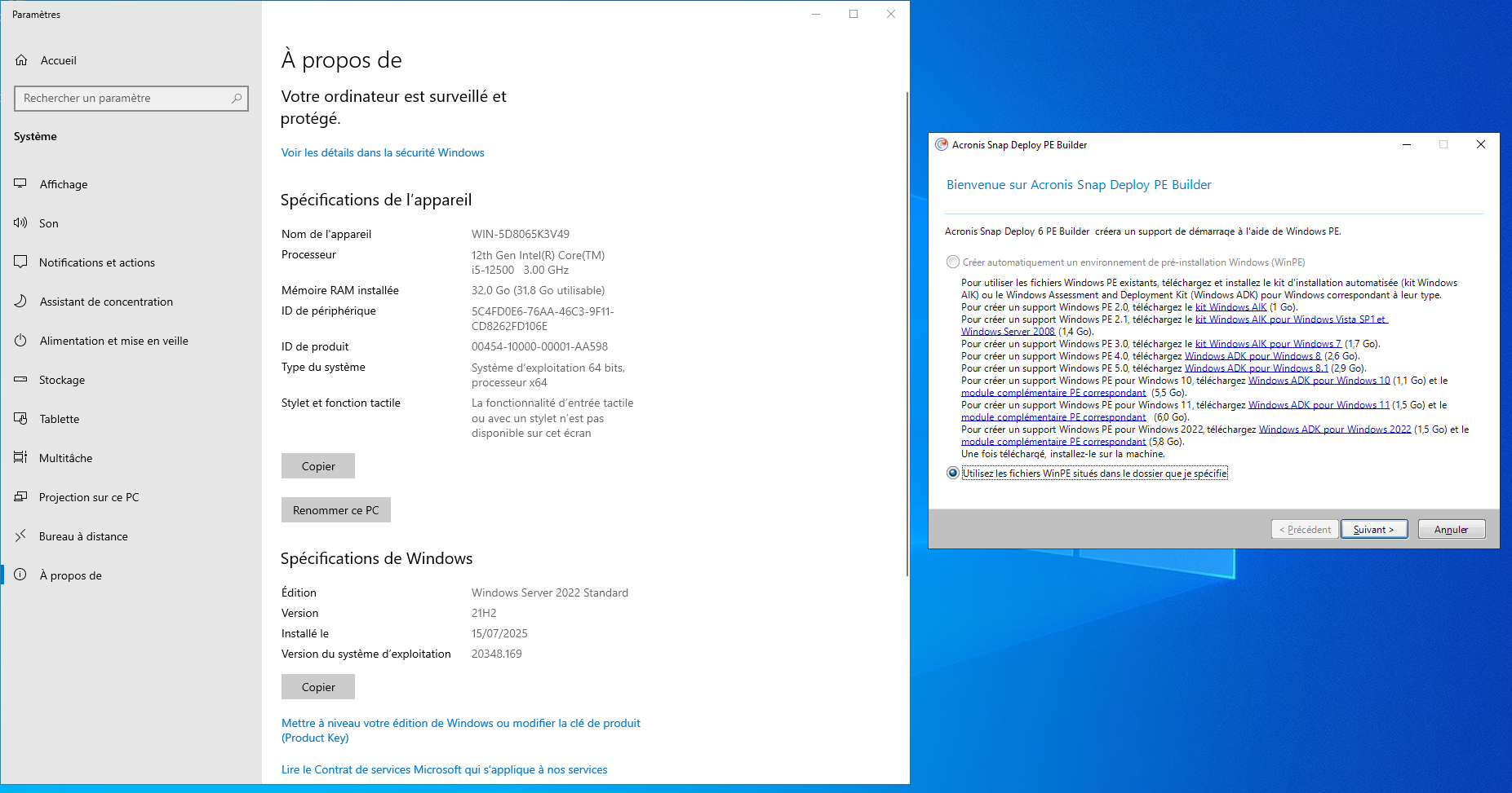 ADK installed in my Windows Server but not recognized by Acronics ...