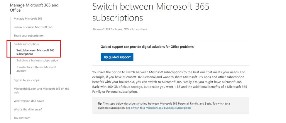 Transfer Office 365 Family account to Personal - Microsoft Q&A