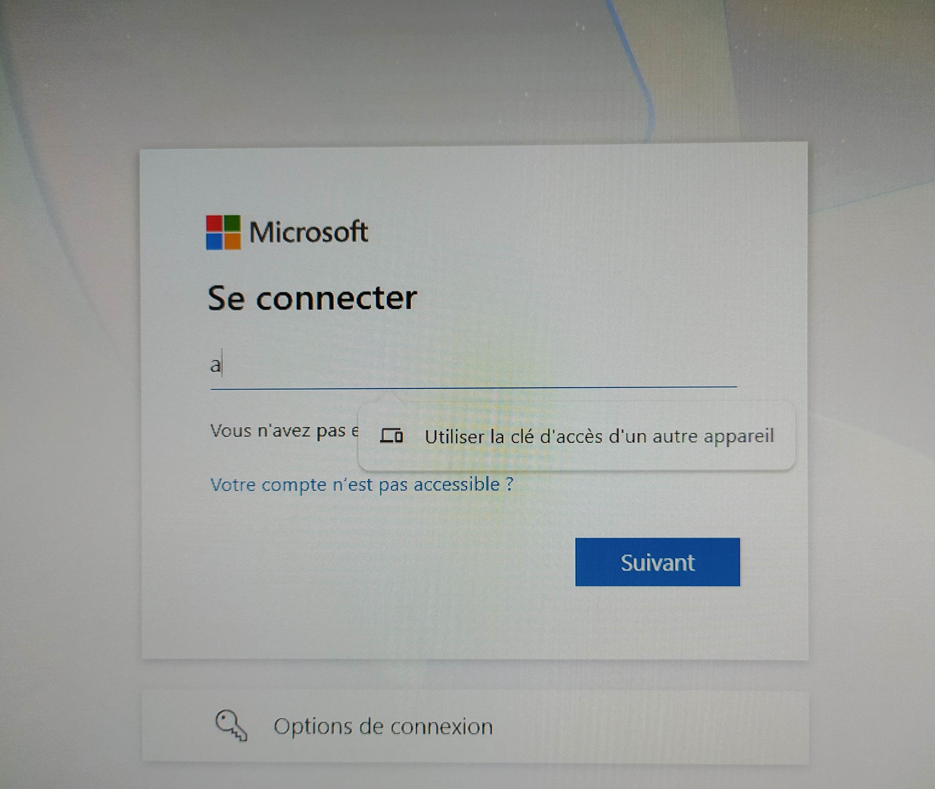 Message Clé d'accès (26-06-26)