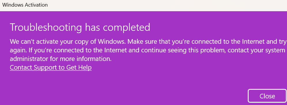does anyone know the fix to this activation error?? - Microsoft Q&A
