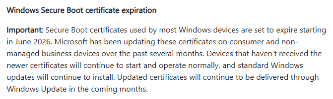 Secure Boot Certs
