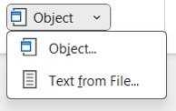 How to insert another document in a Word document with latest Word ...