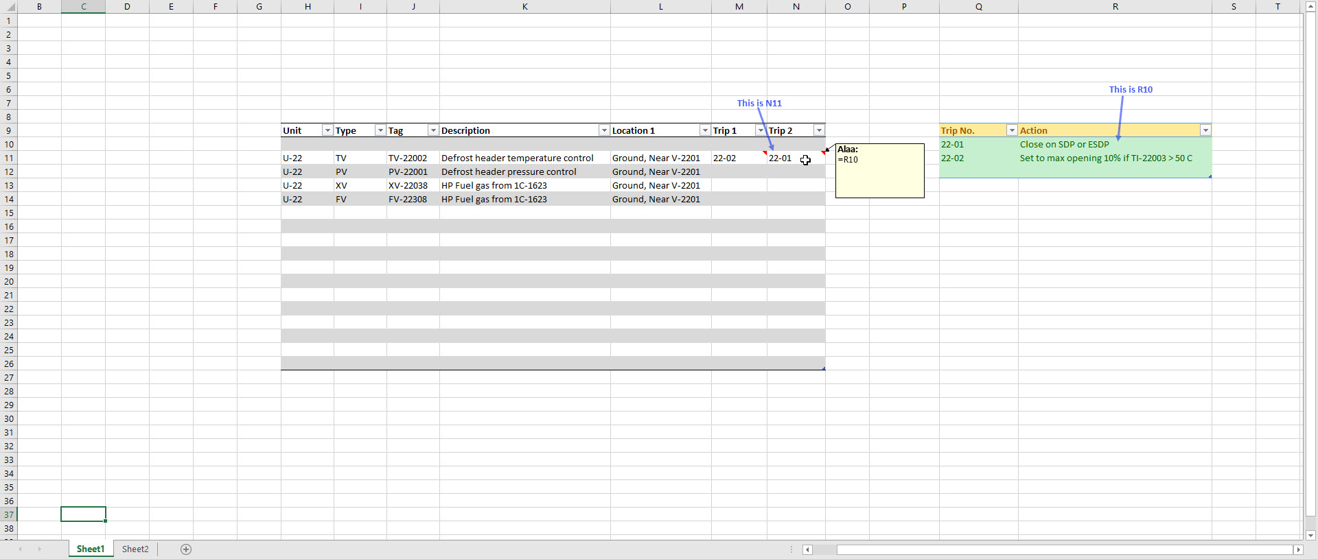 I want to create a dynamic comment in Microsoft Excel - Microsoft Q&A