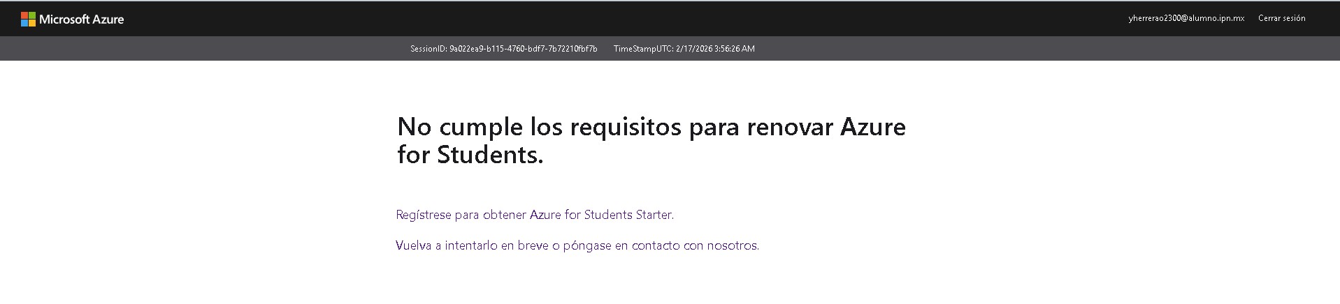 problema azure