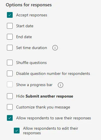 MS Forms "Save My Response To Edit" feature question - Microsoft Q&A