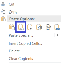Copy Paste- Values function not working - Microsoft Q&A