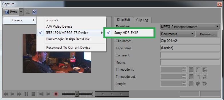 Sony HDR-FX1 video camera is not recognized in Windows 7 (using 1394 ...