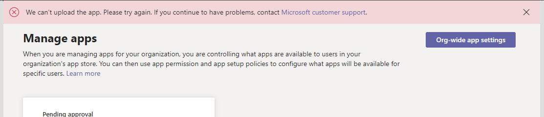Global admin is unable to upload custom app in teams admin portal ...