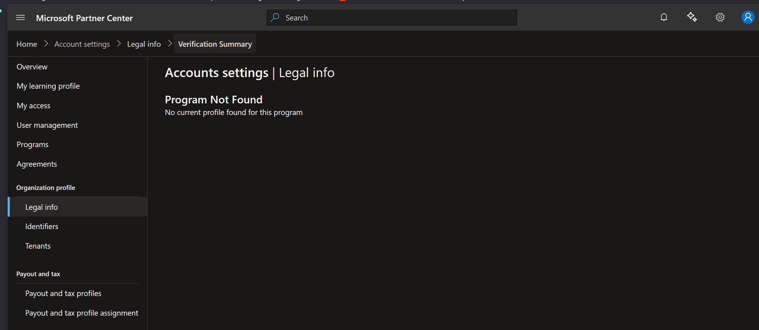 Microsoft Partner Centre verification status is empty - Microsoft Q&A