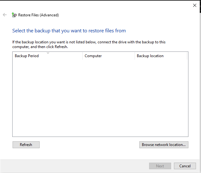 Image Restore cant see the backup file - Microsoft Q&A
