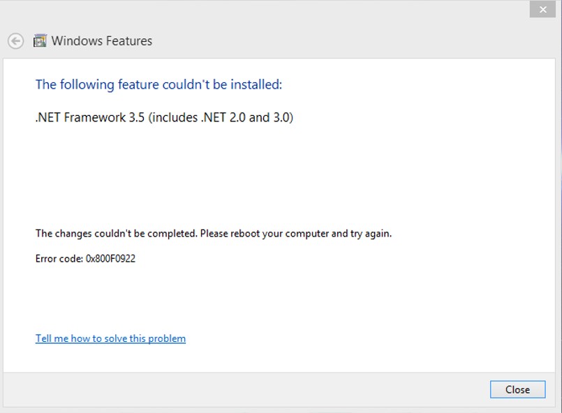 Windows 8.1 - .NET Framework 3.5 Error - Games - Microsoft Q&A