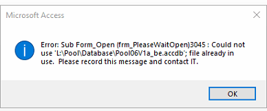HELP PLEASE - access problem: File already in use - Microsoft Q&A