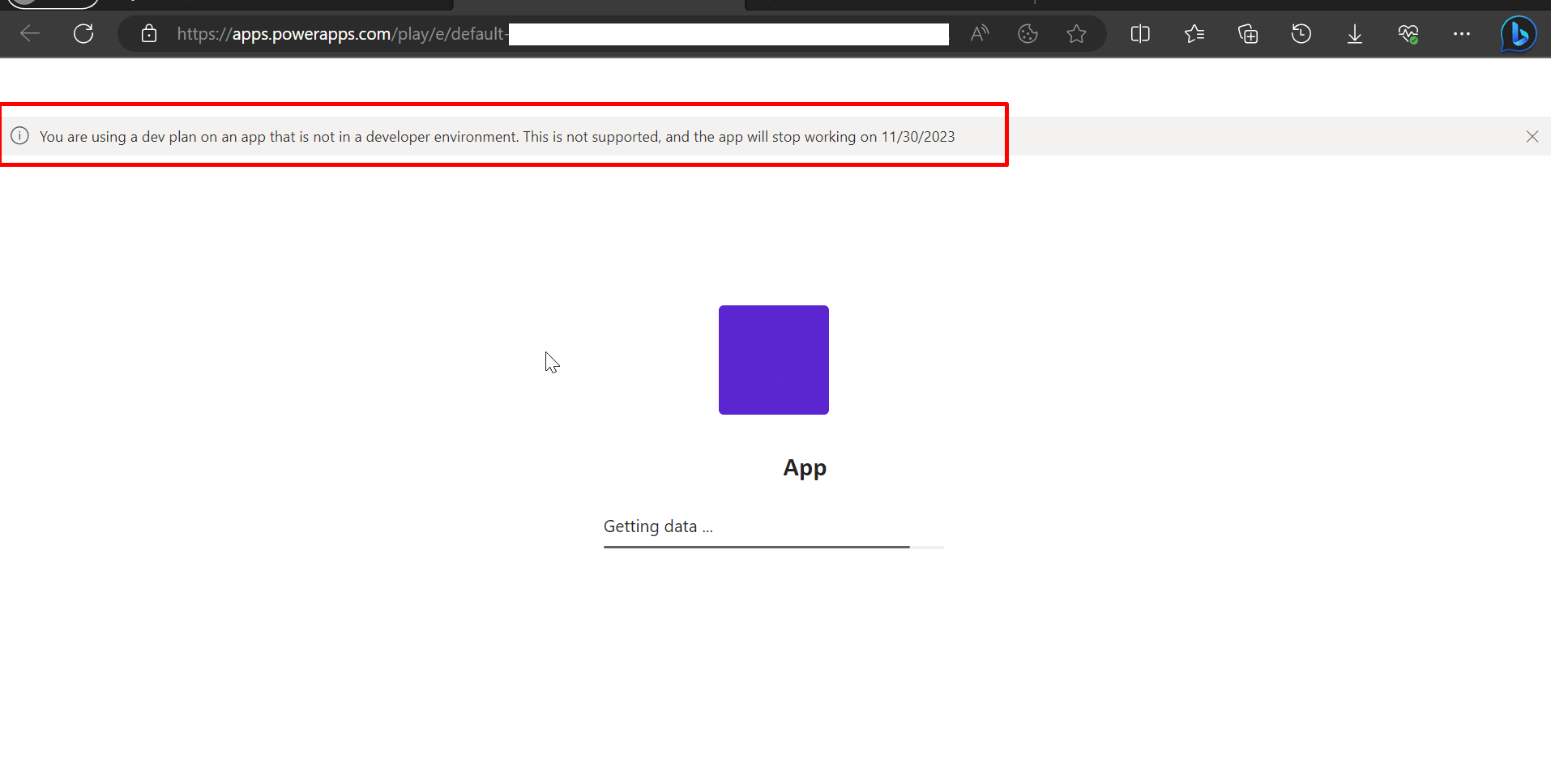 Showing warning message for Production power app - Microsoft Q&A