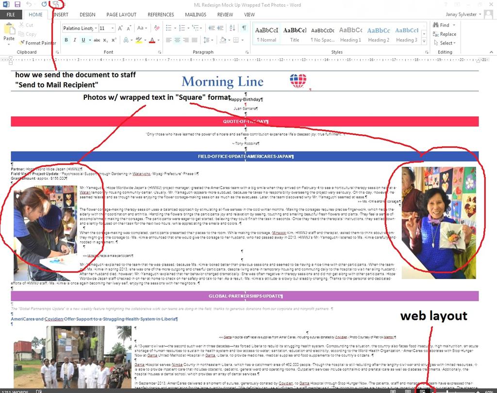 How To Send Word Document Directly in Email W/ Text Wrapped Photos ...