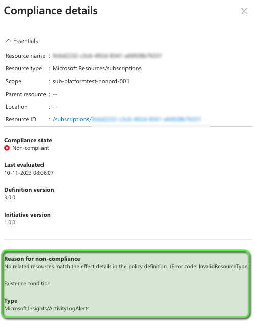 Bug in built-in activity log alert should exist policies - Microsoft Q&A