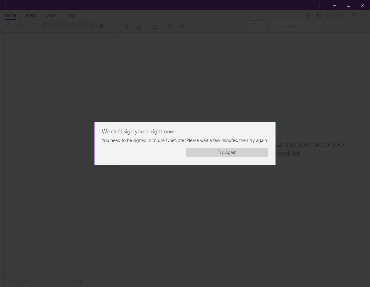 Unable to sign in to OneNote with a work account - Microsoft Q&A