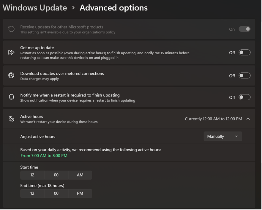 Is there some way to turn off auto restart in updates? - Microsoft Q&A