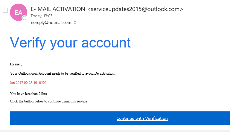 MOST URGENT - Is this a scam: Verify/activate my email account ...