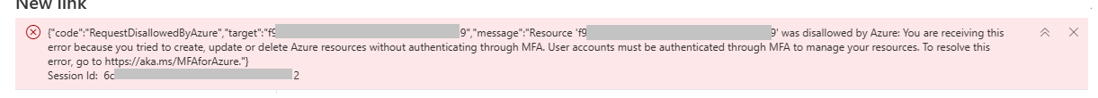 RequestDisallowedByAzure