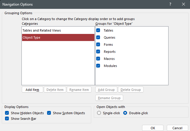 Nothing showing in my MS Access navigation pane. - Microsoft Q&A