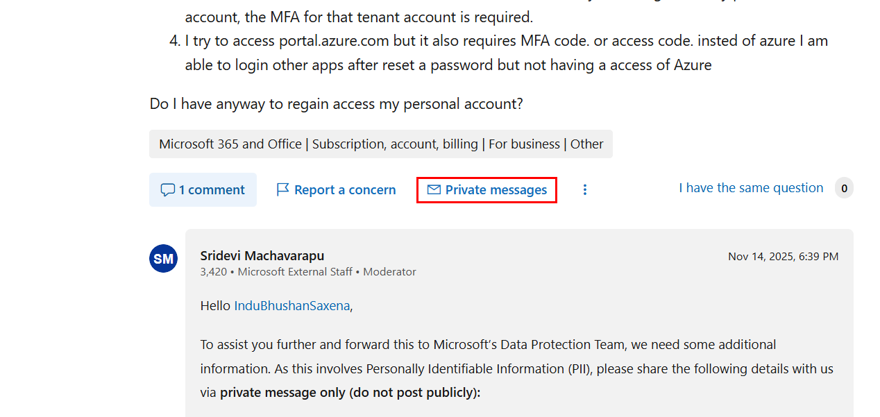 I could not login to my Azure account after losing MFA due to a phone ...
